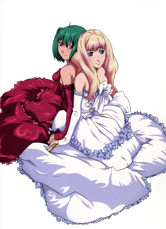 Two girls in elegant dresses