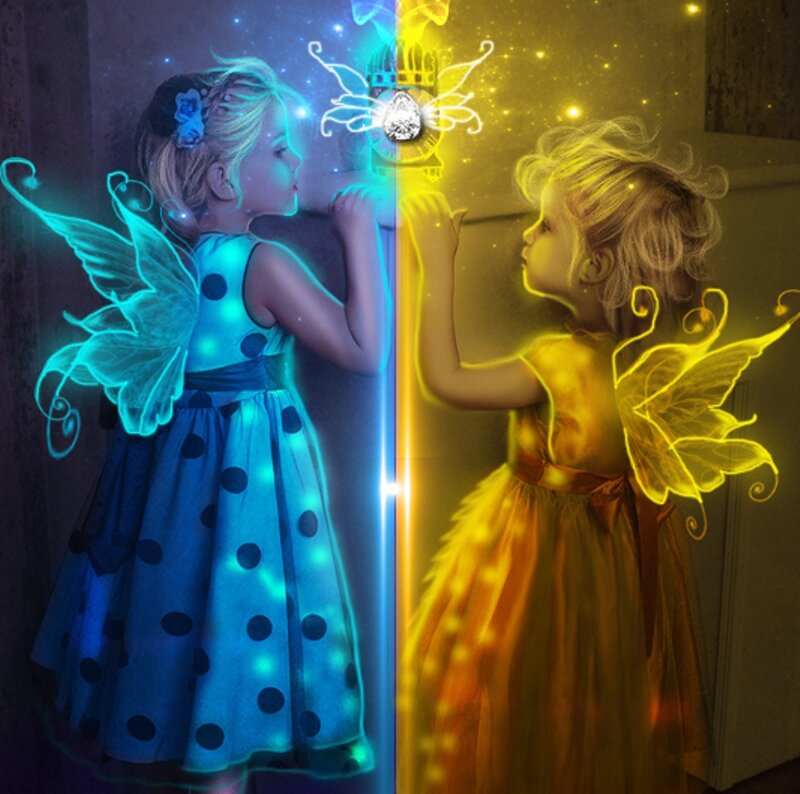 Two Girls in Fairy Costumes — Blue, Magical