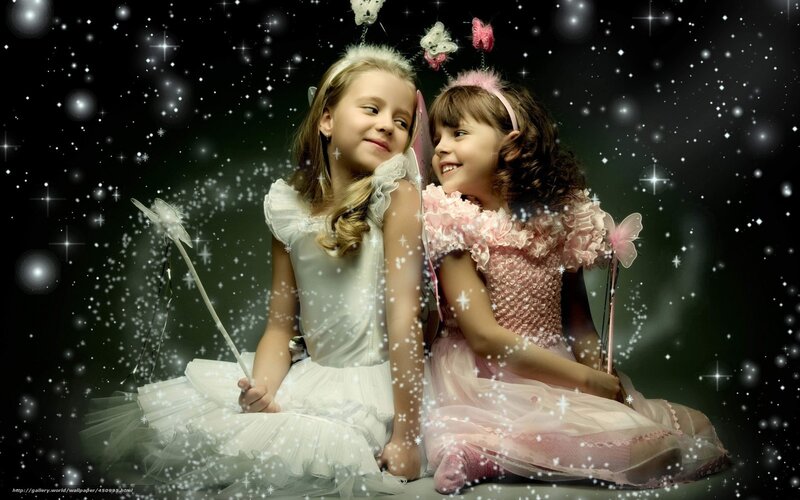 two girls in fairy costumes