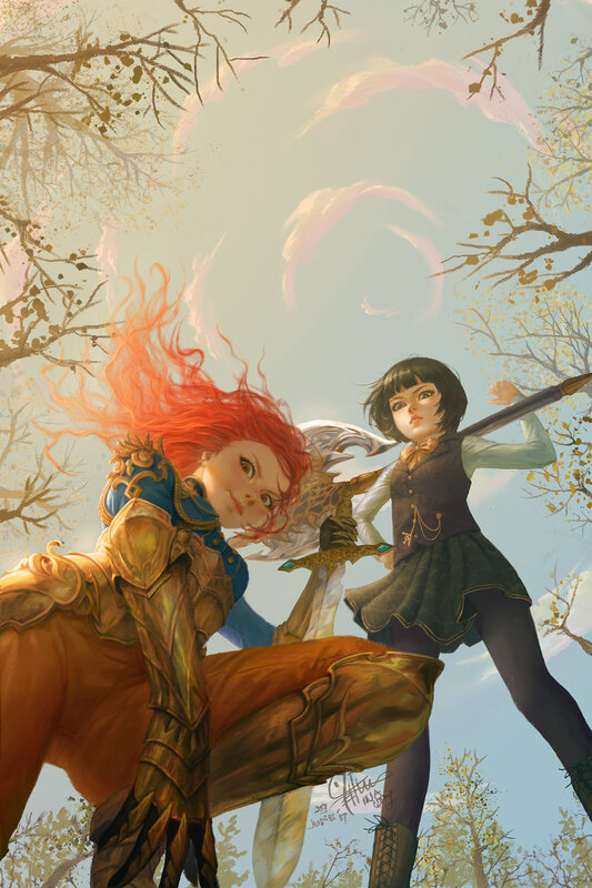 Two Girls in Fantasy Armor