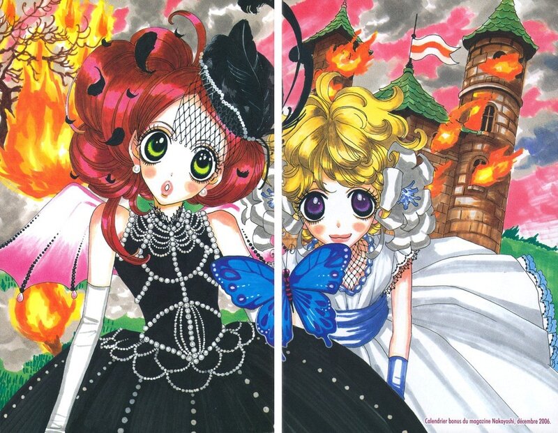 Two girls in fantasy dresses