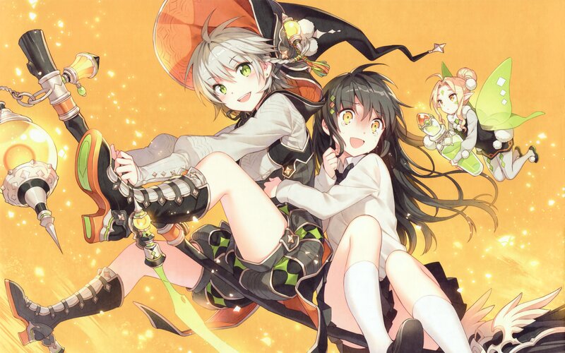 Two Girls in Fantasy Outfits — Orange