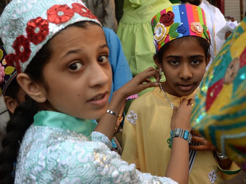 Two Girls in Festive Attire