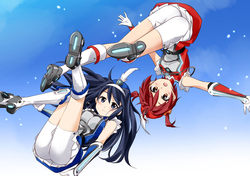 Two Girls in Flight — Blue