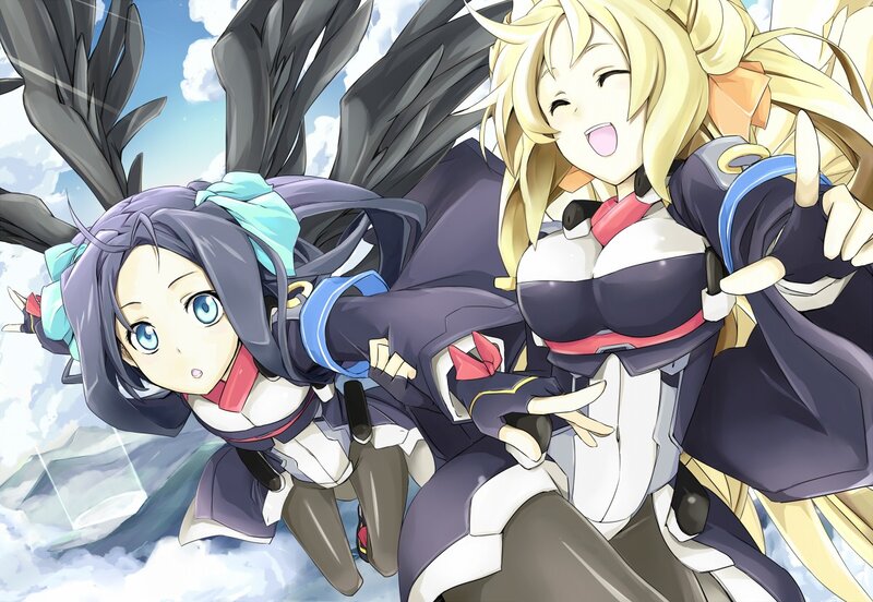 Two girls in flight gear