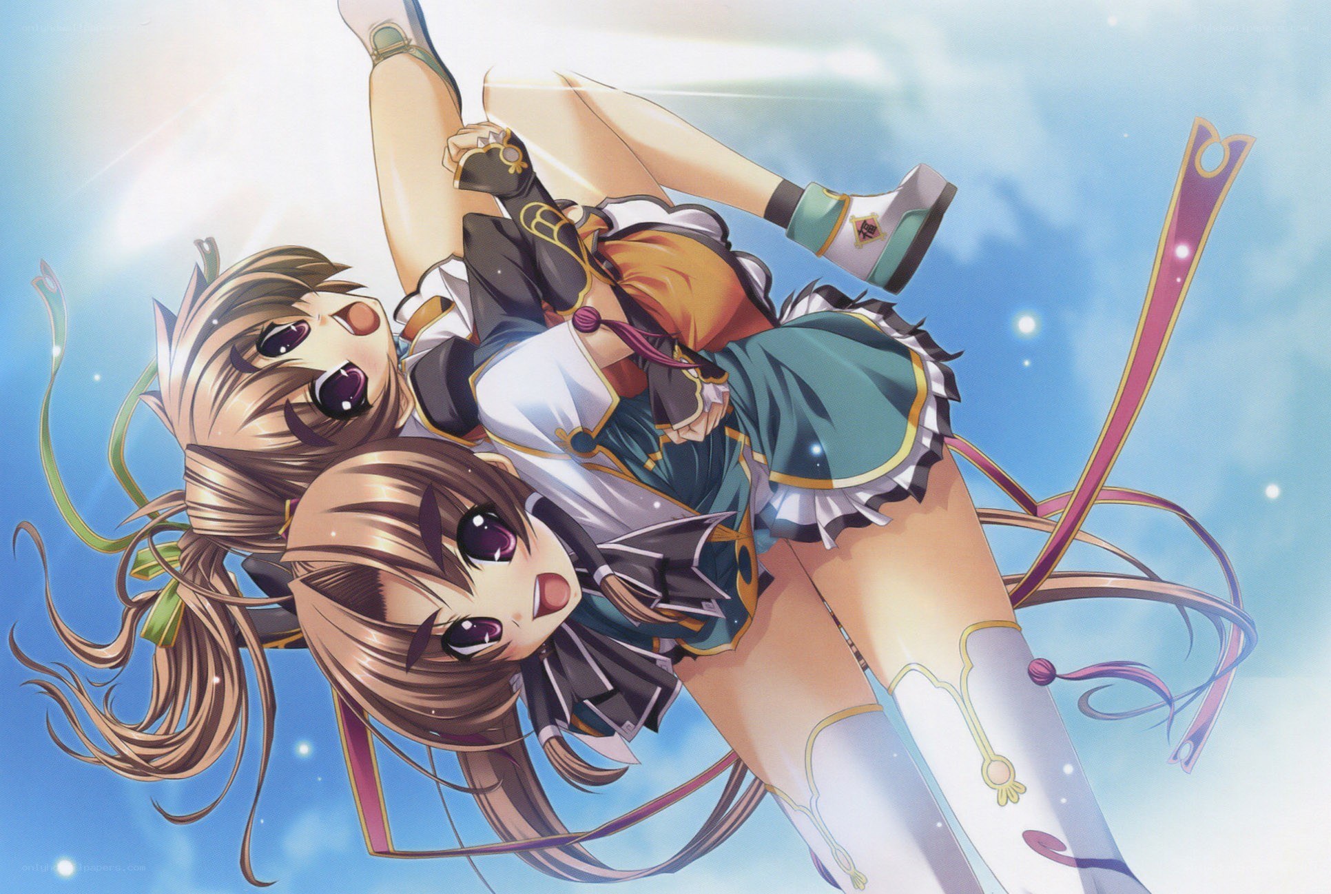 Two girls in flight
