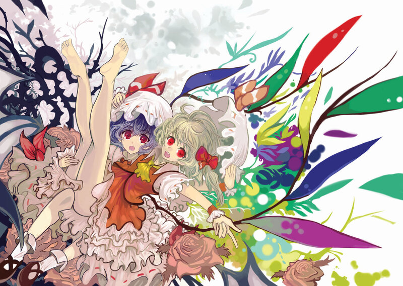 Two Girls in Floral Chaos