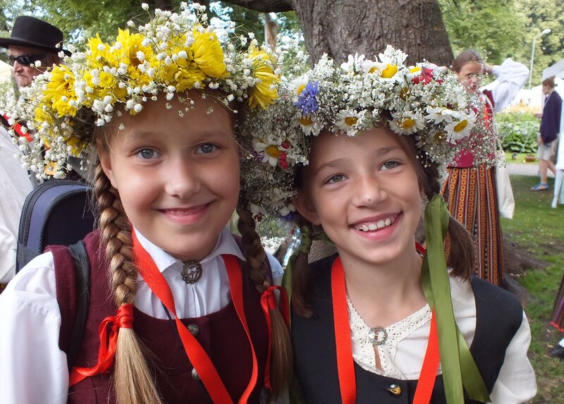Two Girls in Floral Crowns — Yellow