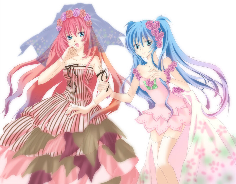 two girls in floral dresses