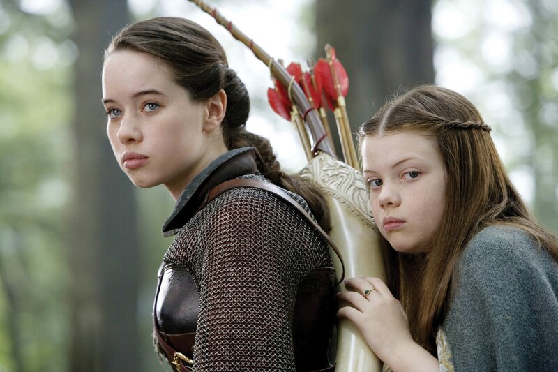 Two Girls in Forest — Brown, Serious