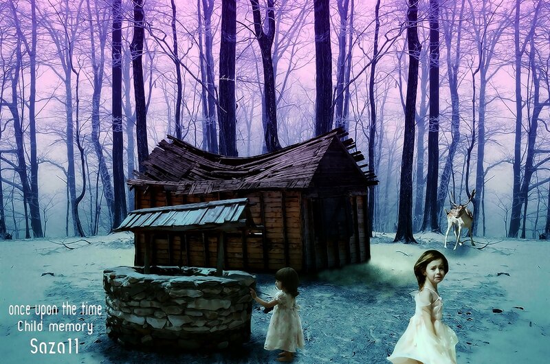 Two Girls in Forest — Purple