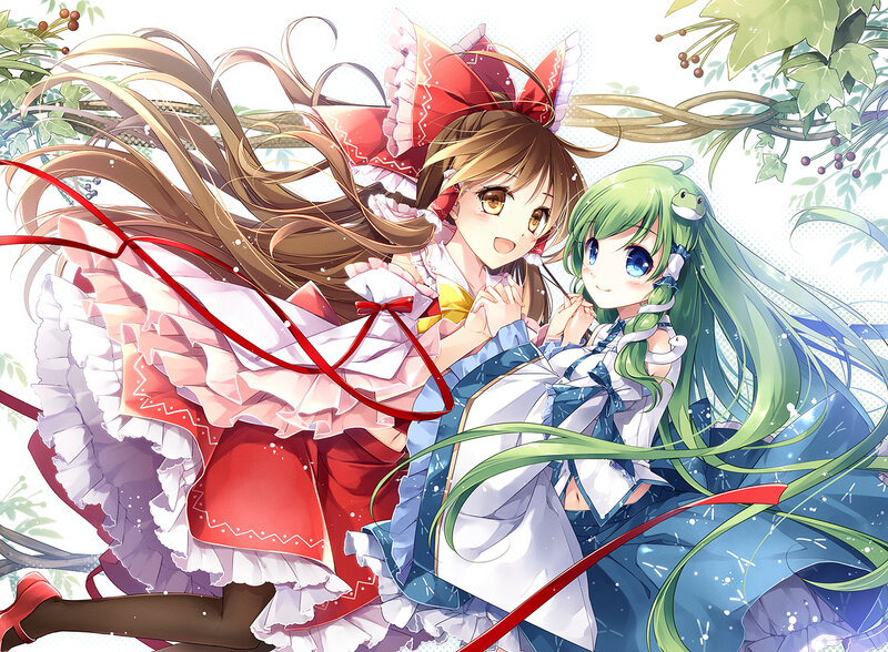 Two Girls in Frilly Dresses — Red, Playful