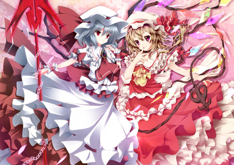 Two Girls in Frilly Dresses — Red