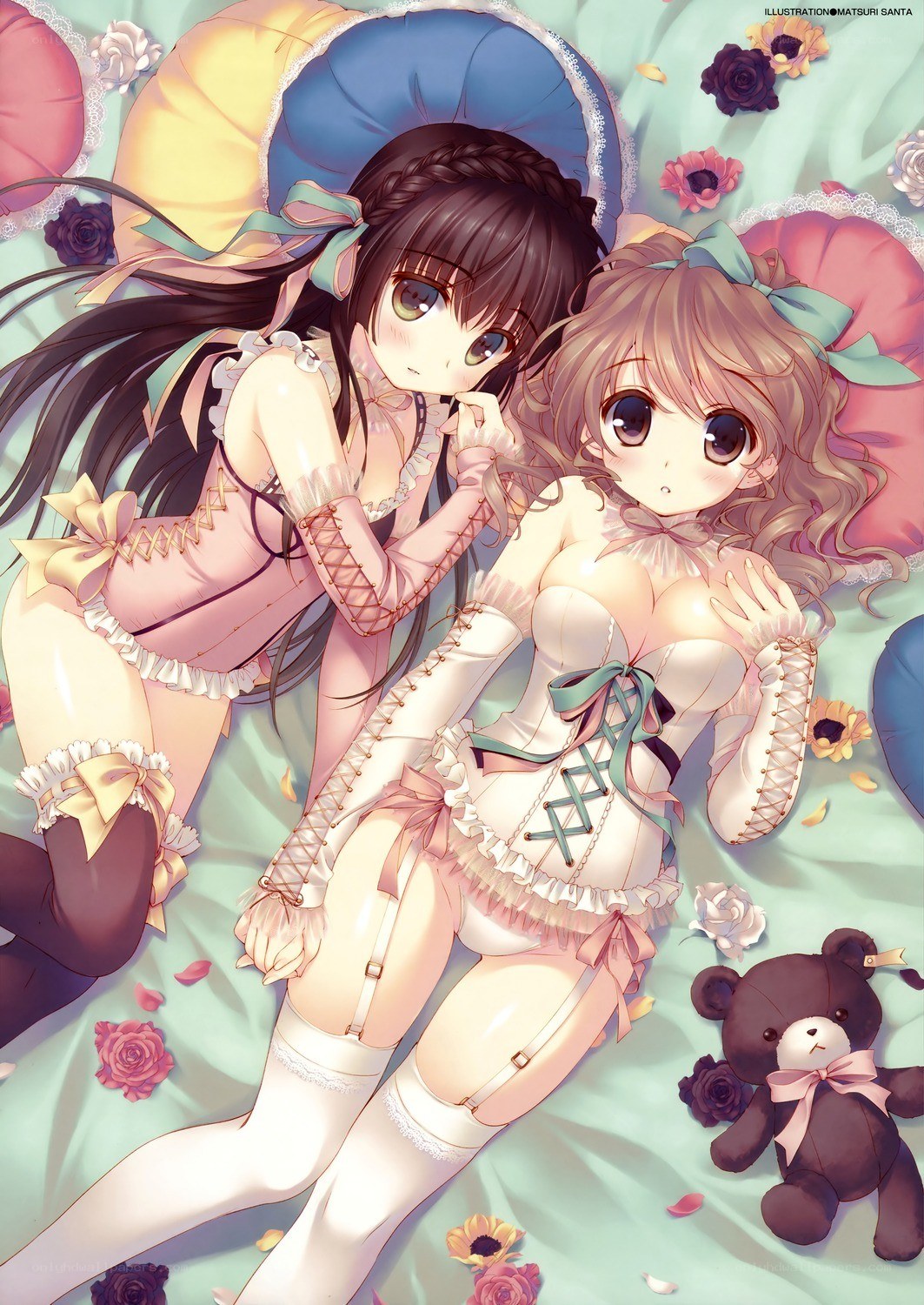 Two girls in frilly outfits
