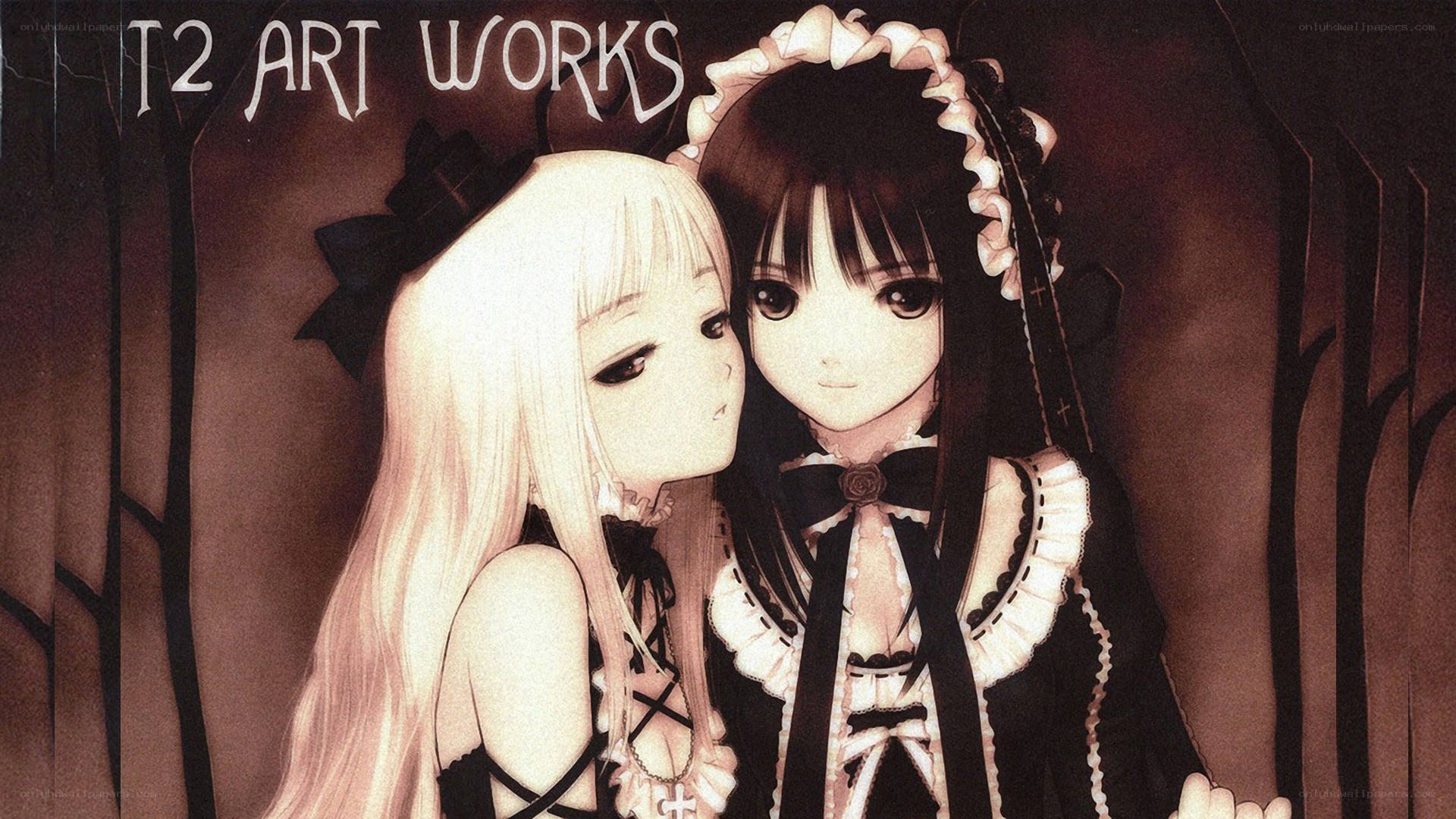 Two girls in gothic dresses
