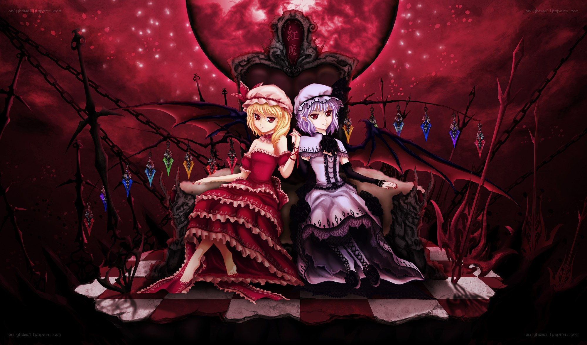 Two girls in gothic dresses