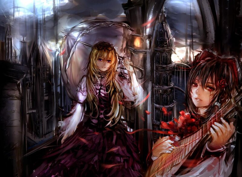 Two Girls in Gothic Dresses — Black