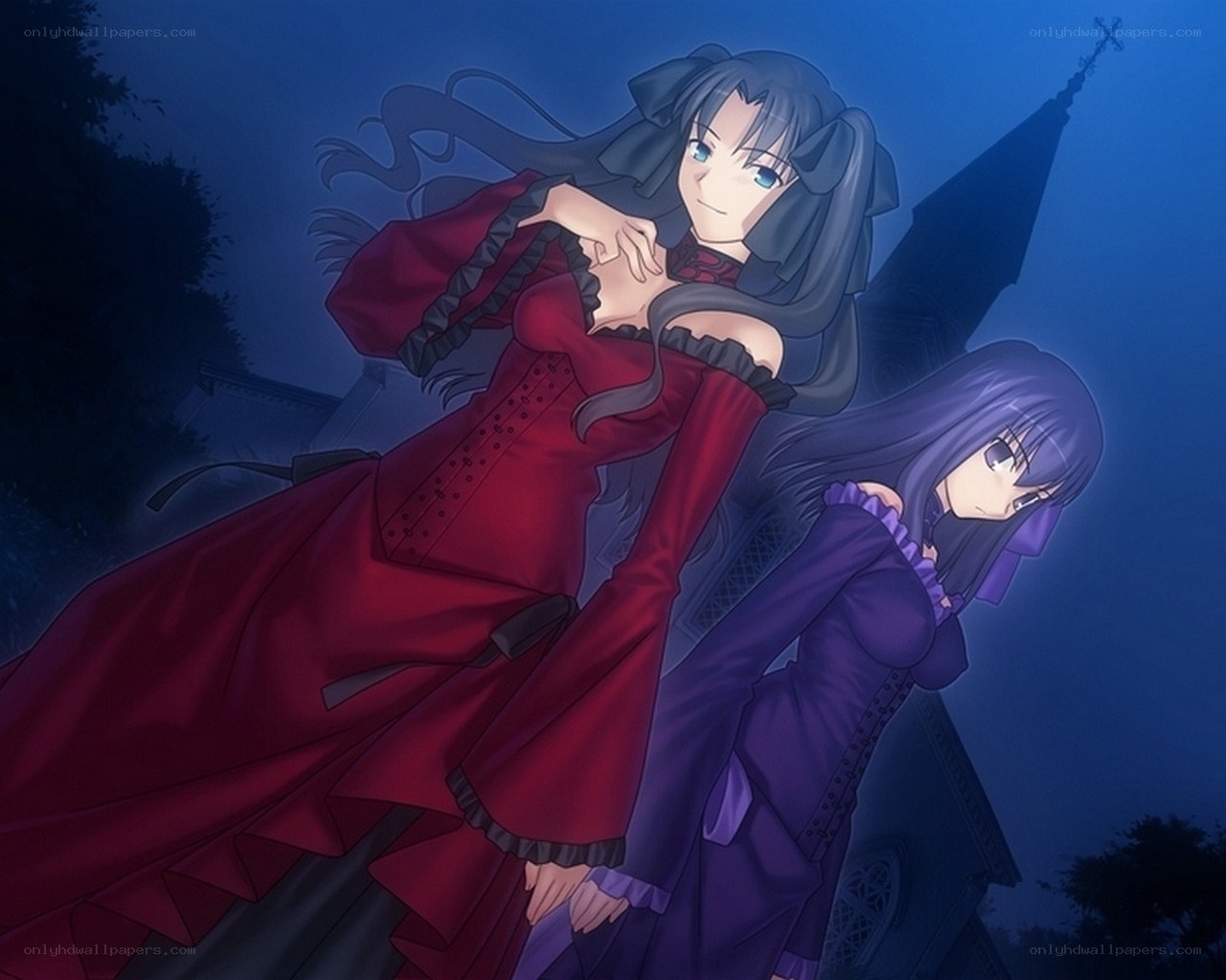 two girls in gothic dresses