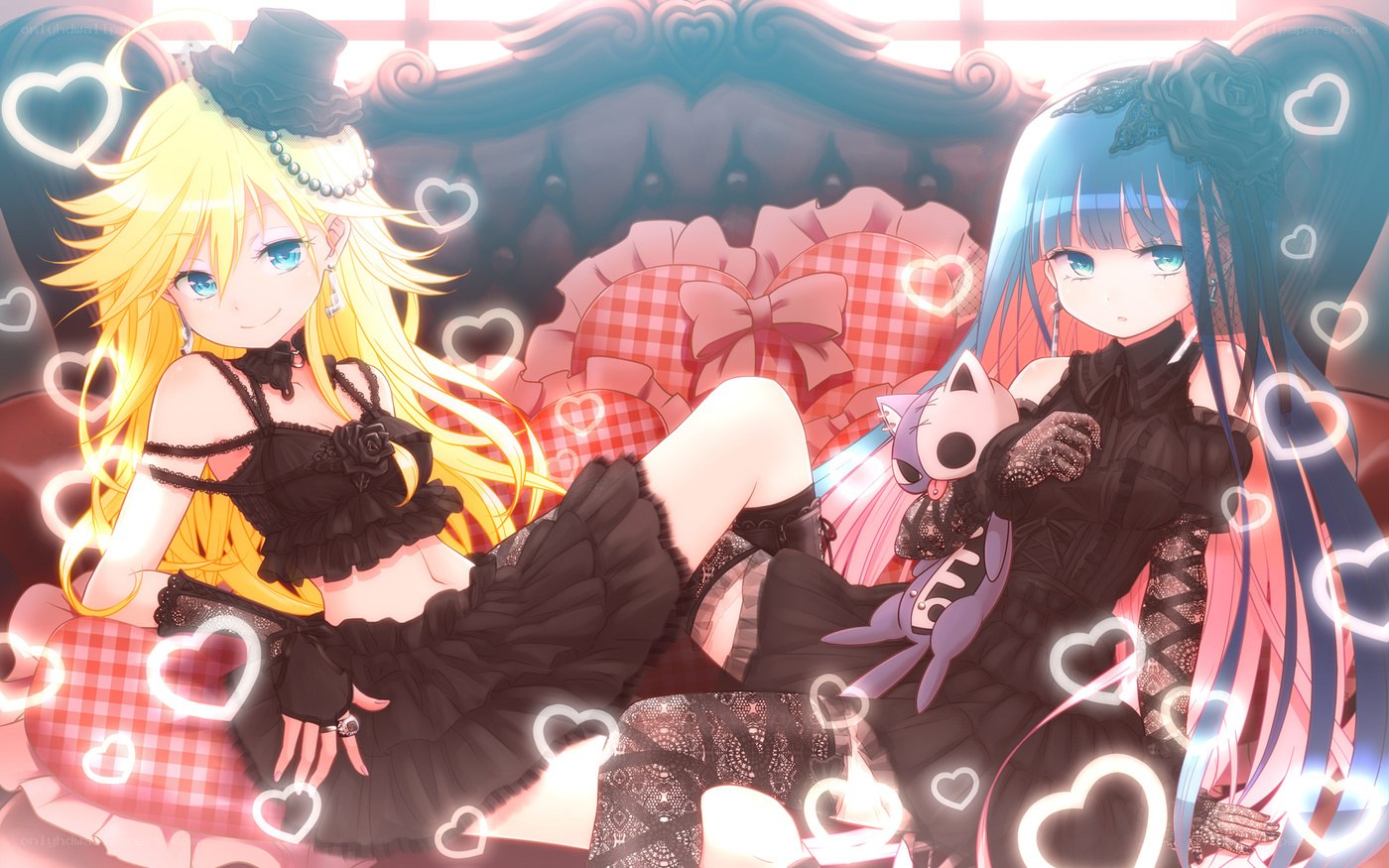 Two girls in gothic outfits