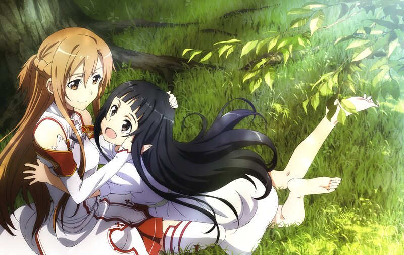 Two Girls in Grass — Green