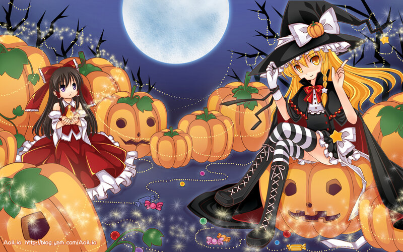 Two Girls in Halloween Costumes — Orange