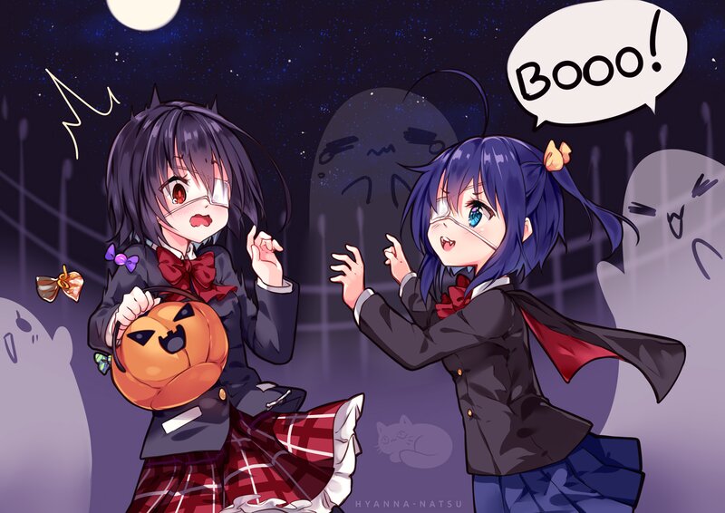 Two Girls in Halloween Costumes — Purple, Playful