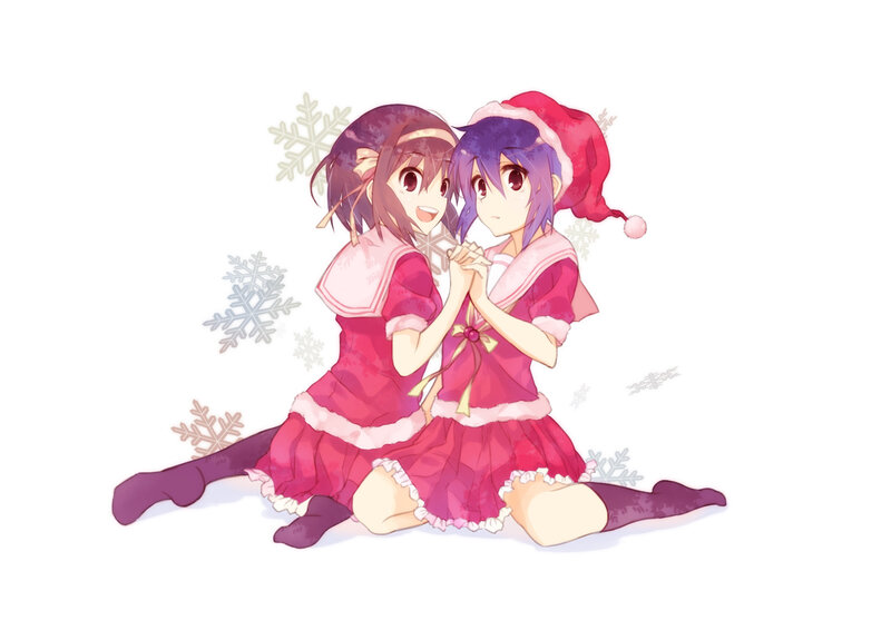 Two Girls in Holiday Outfits — Pink