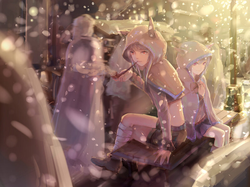 Two Girls in Hooded Cloaks