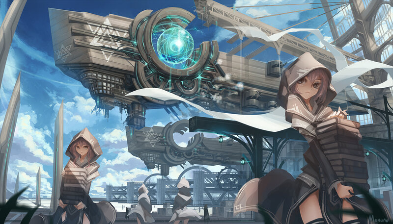 Two Girls in Hooded Robes