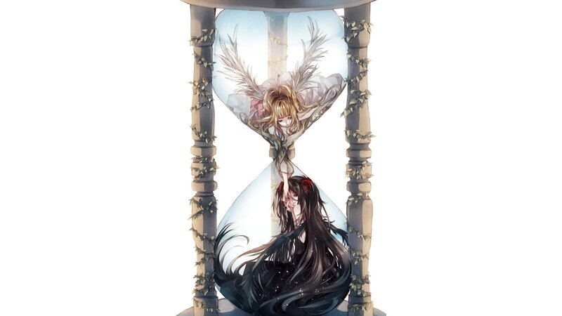 Two Girls in Hourglass — White