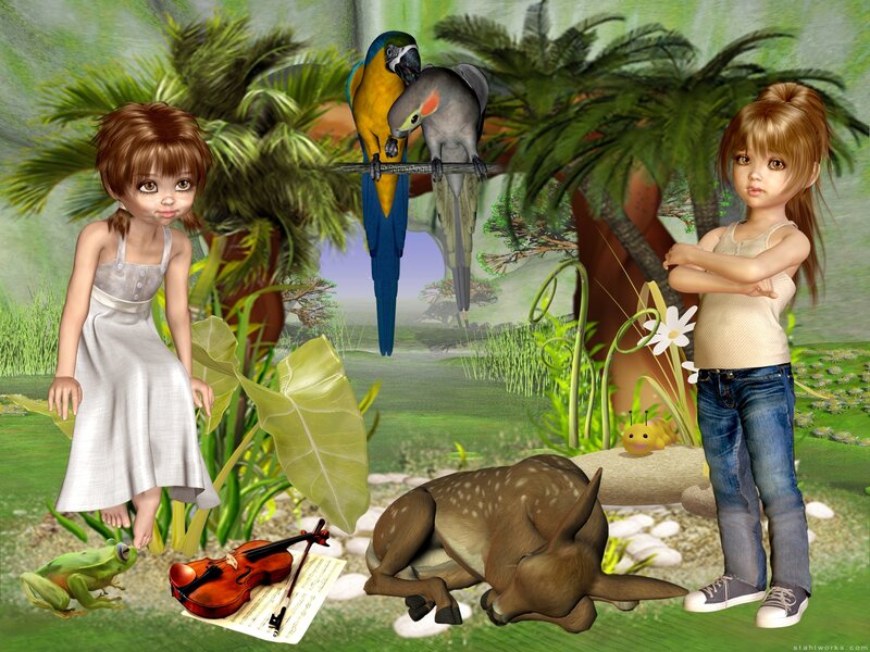 Two Girls in Jungle