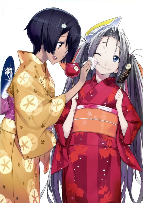 Two girls in kimonos