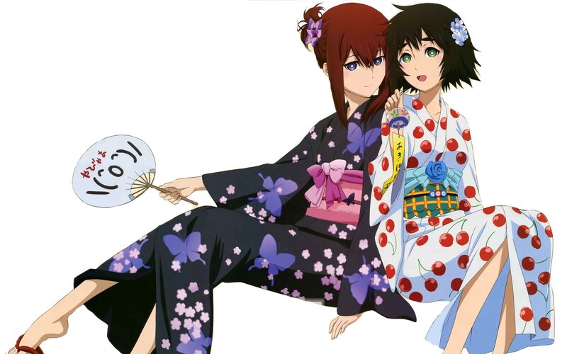 Two Girls in Kimonos — Black, Calm