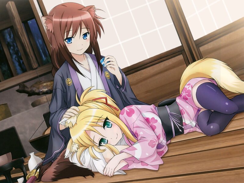 Two Girls in Kimonos — Brown, Calm