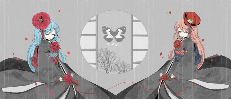 Two Girls in Kimonos — Gray
