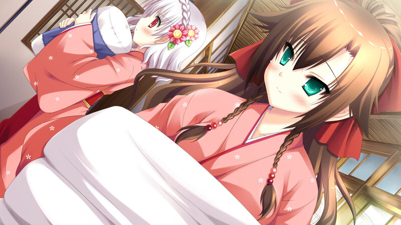 Two Girls in Kimonos — Pink, Calm, Anime, Kimono