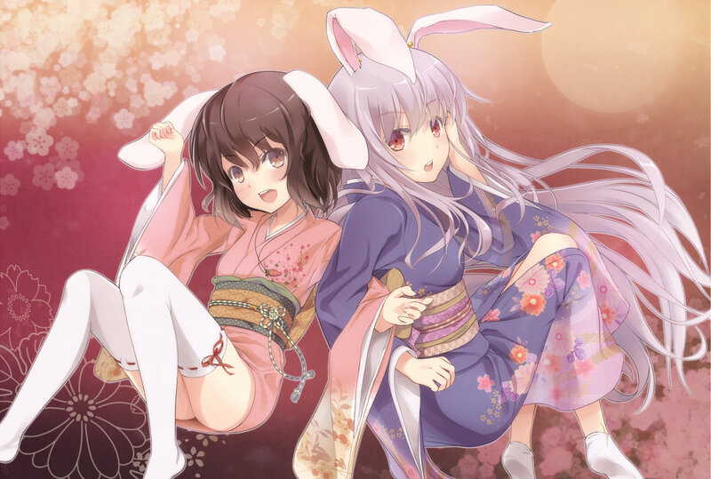 Two Girls in Kimonos — Pink, Calm