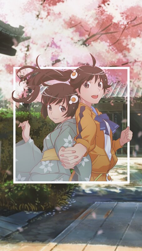 Two Girls in Kimonos — Pink, Peaceful, Spring, Anime, Cherry Blossoms