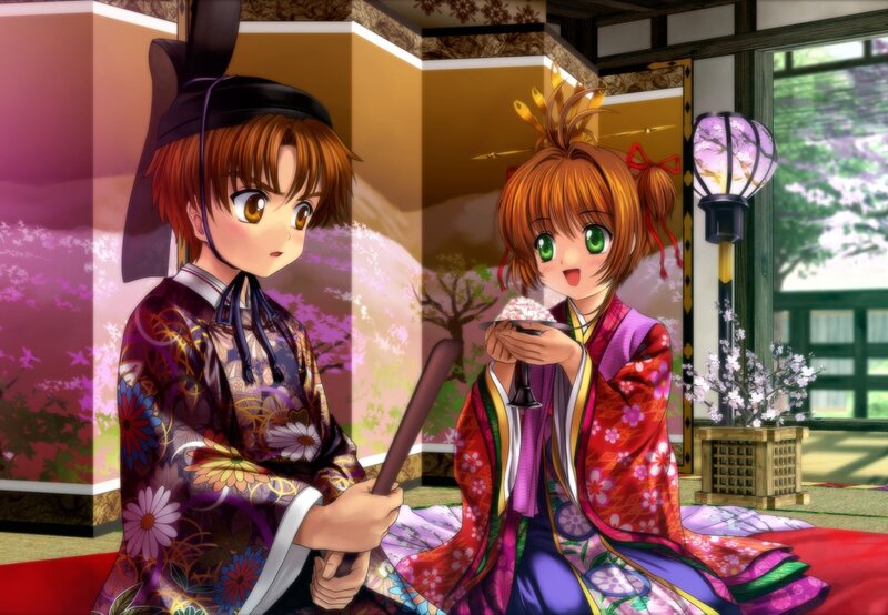 Two Girls in Kimonos — Purple, Calm