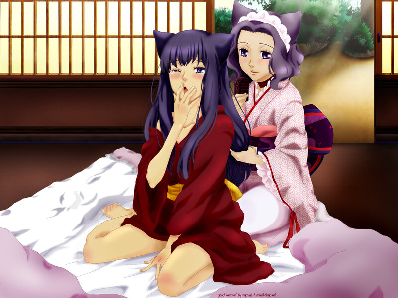 Two Girls in Kimonos — Purple