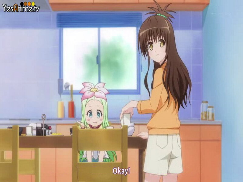 Two Girls in Kitchen — Blue, Calm, Cheerful