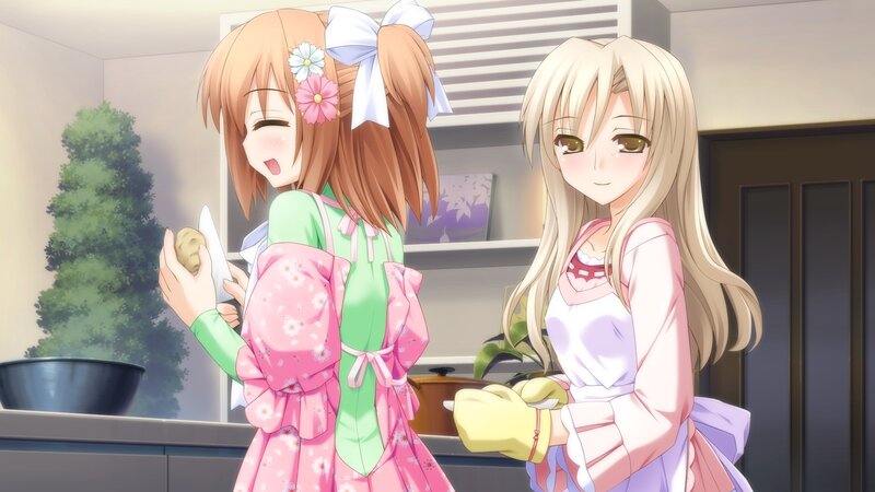 Two Girls in Kitchen — Pink