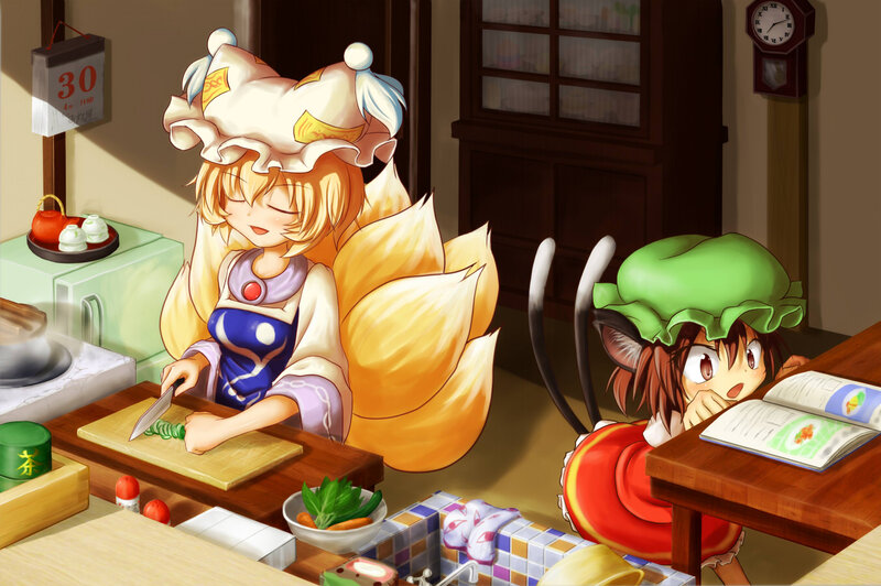 Two Girls in Kitchen — Yellow
