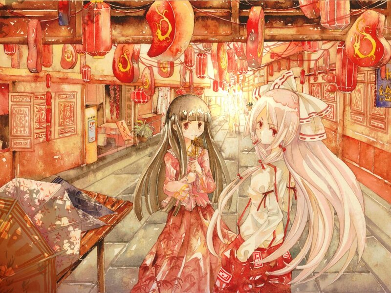 Two Girls in Lantern Alley
