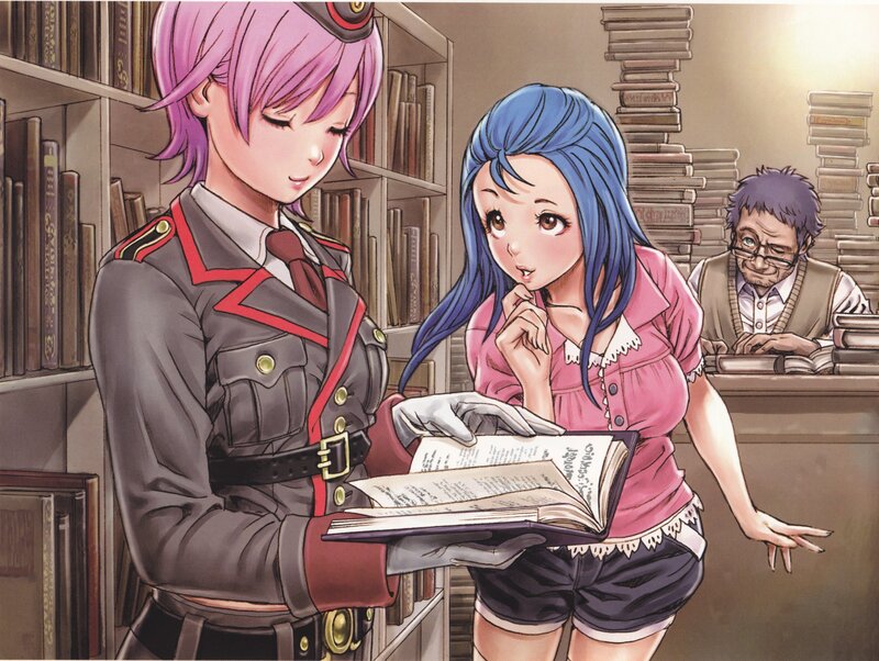 Two Girls in Library