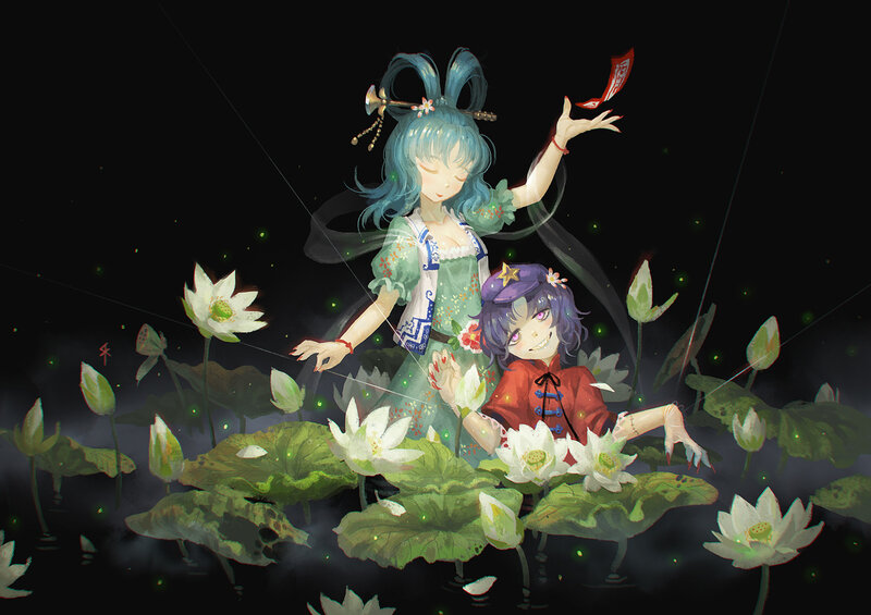 Two Girls in Lotus Pond