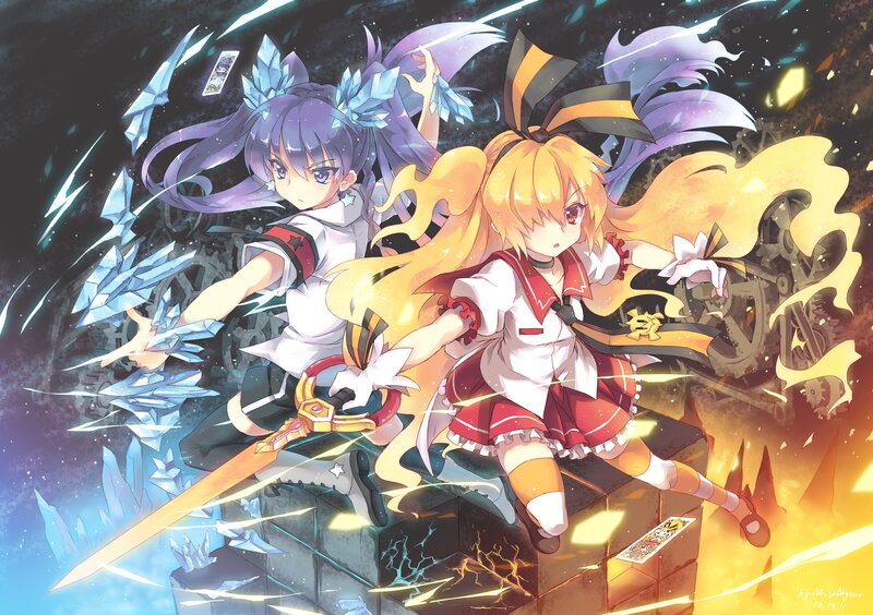 Two girls in magical battle