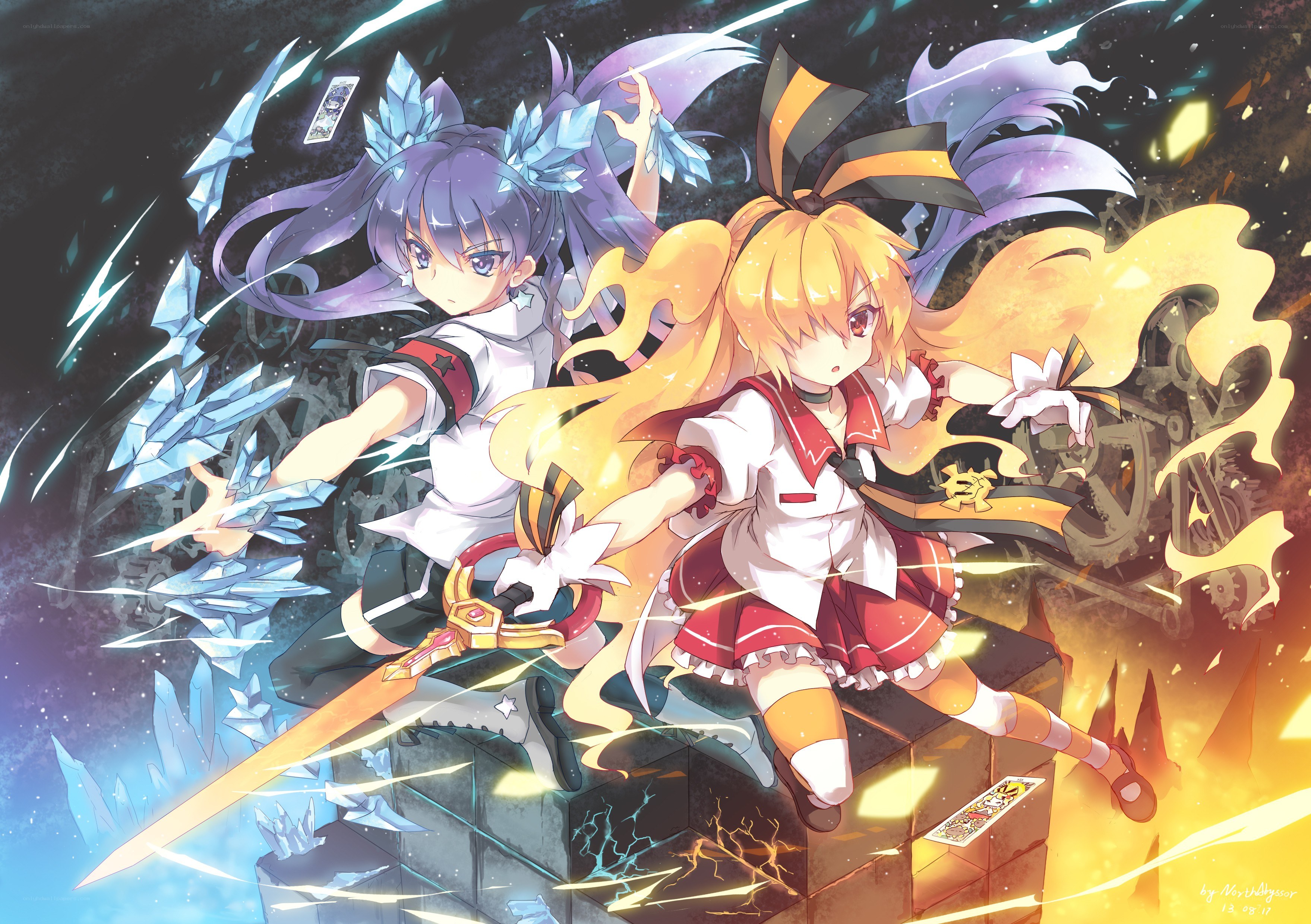 Two girls in magical battle