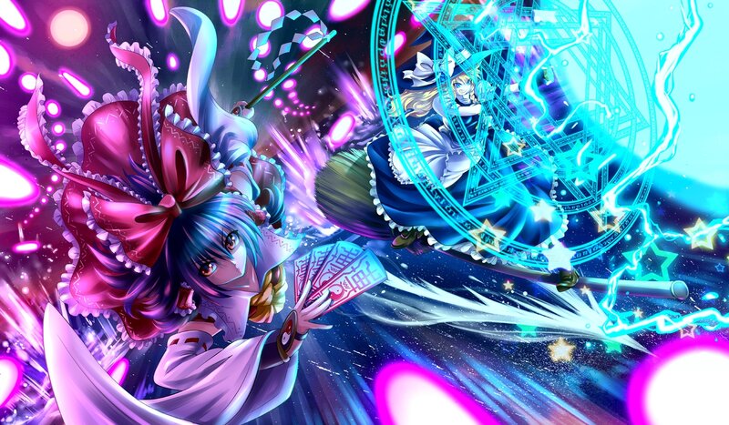 Two Girls in Magical Battle — Purple