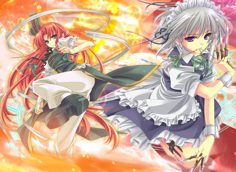Two girls in magical combat